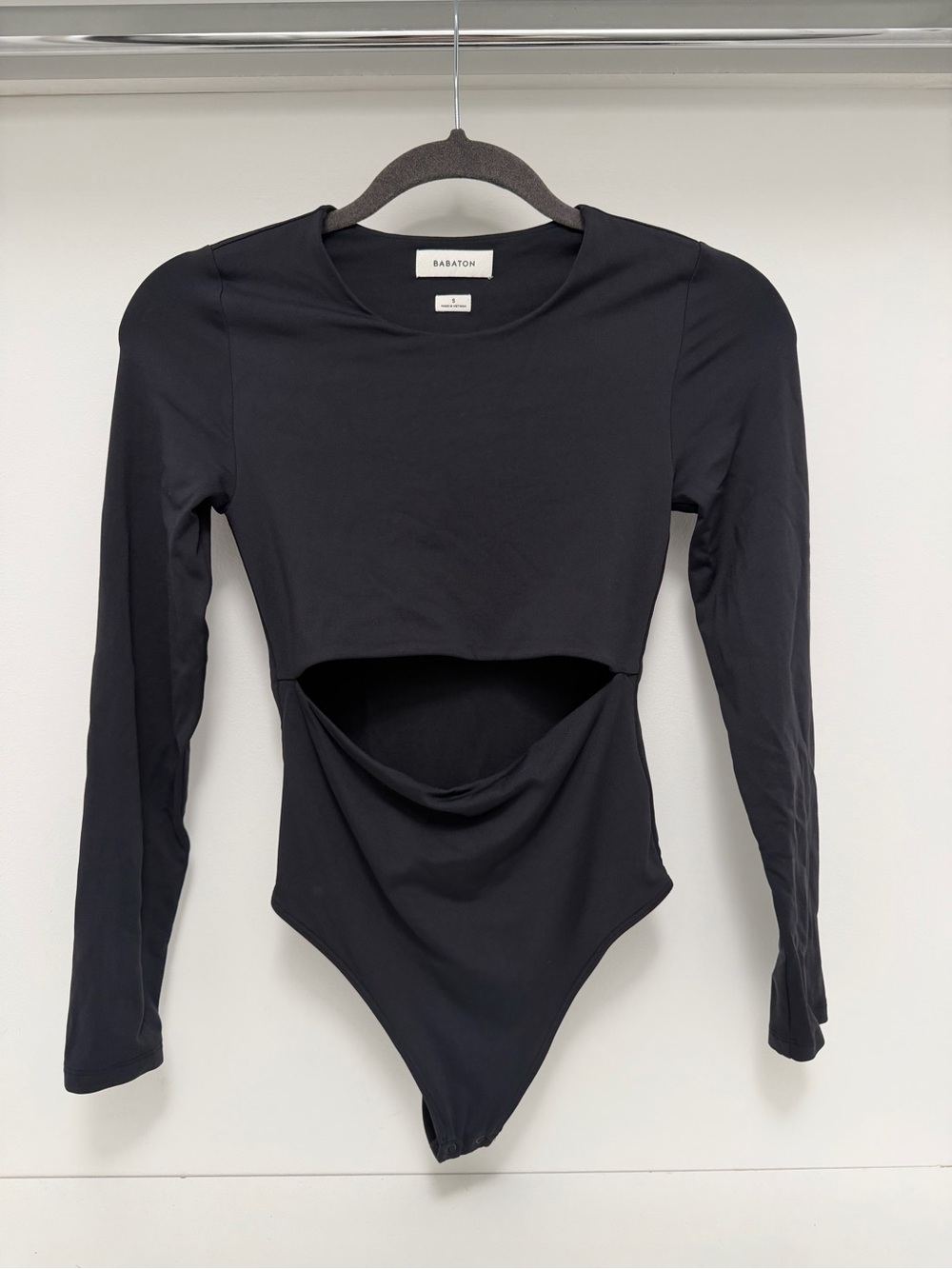 Babaton Black Long-Sleeve Cutout Bodysuit